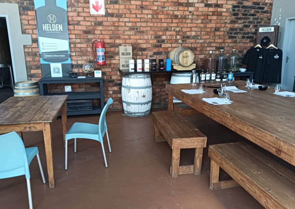 Helden Distillery tour and shop area